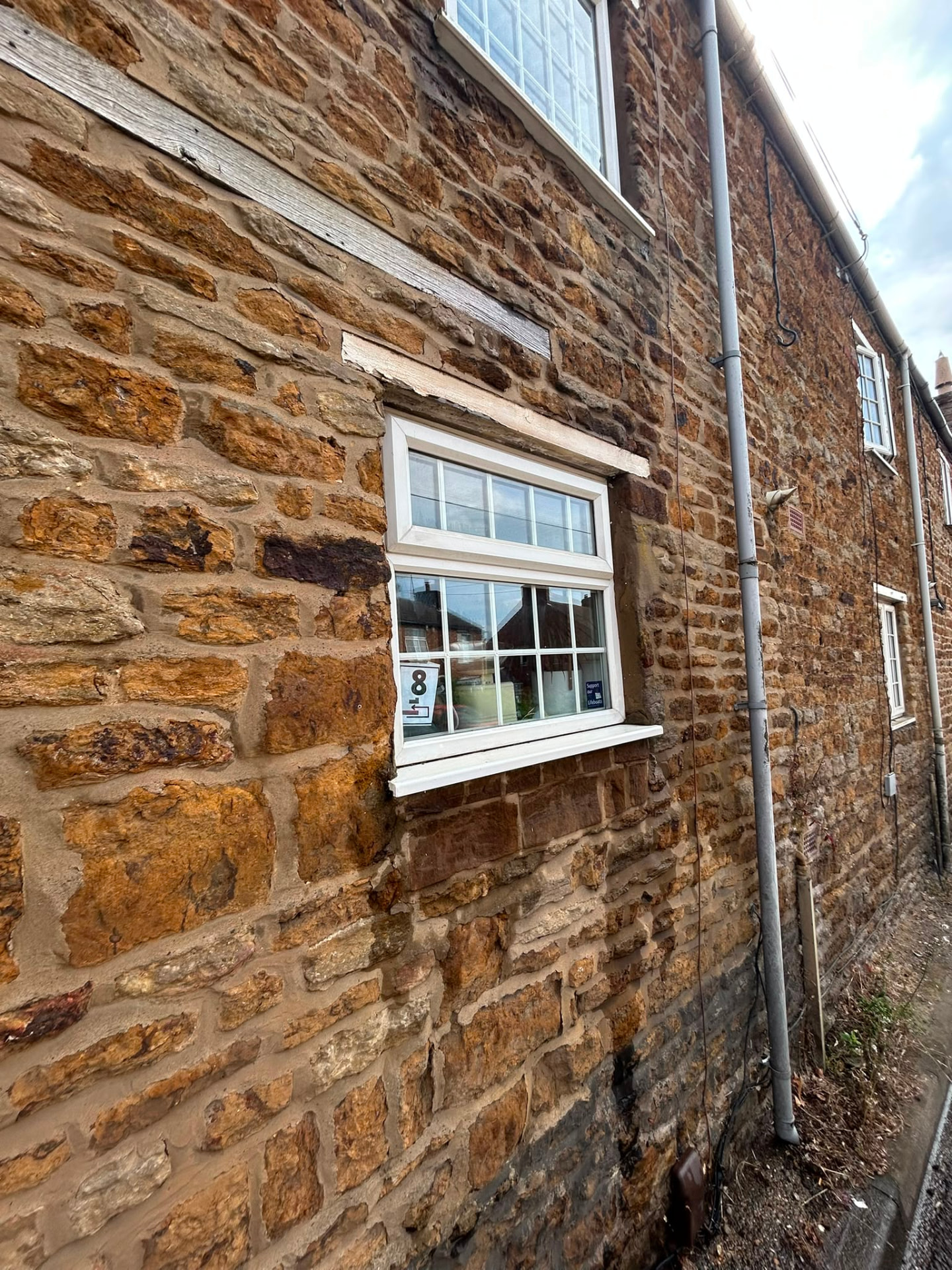 After: STONE COTTAGE WINDOW - GLASS, FRAMES AND SILL
